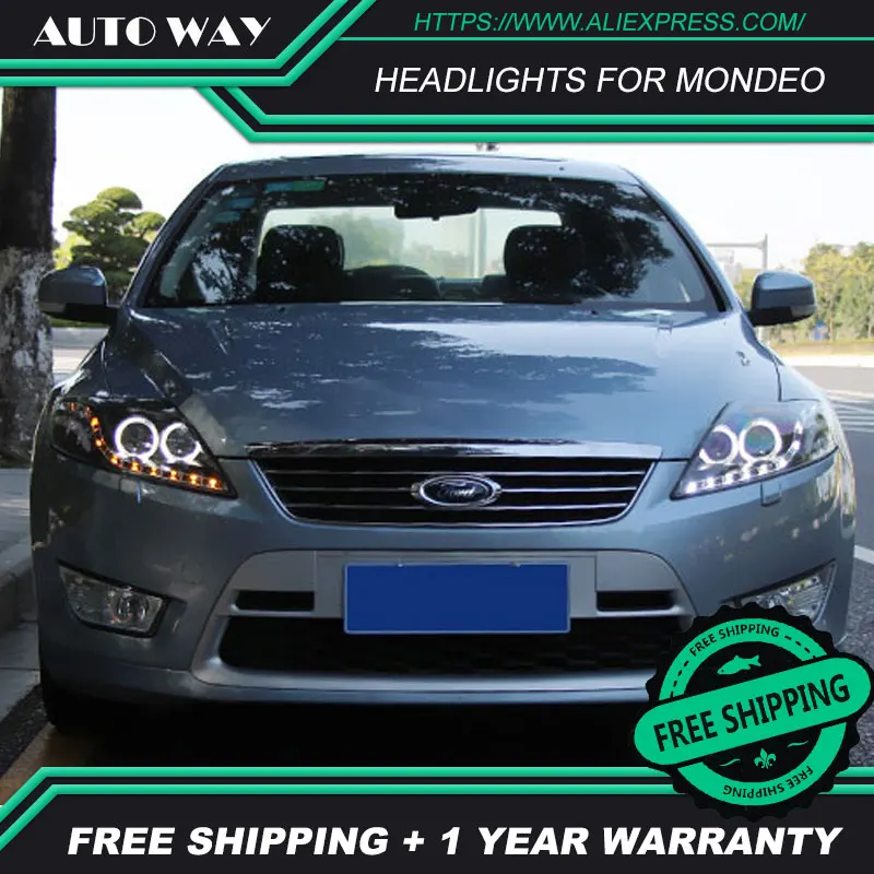 Автомобильный Стильный чехол на голову для Ford Mondeo 2007-2012 фара для фар DRL вариант ангельские глазки Биксеноновые линзы ближнего света
