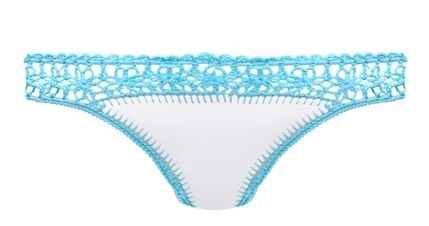 White with bule Для женщин купальники для малышек Бикини Спортивный низ крючком неопрен купальник женский кружево пляжное Бикини Низ - Цвет: White with bule