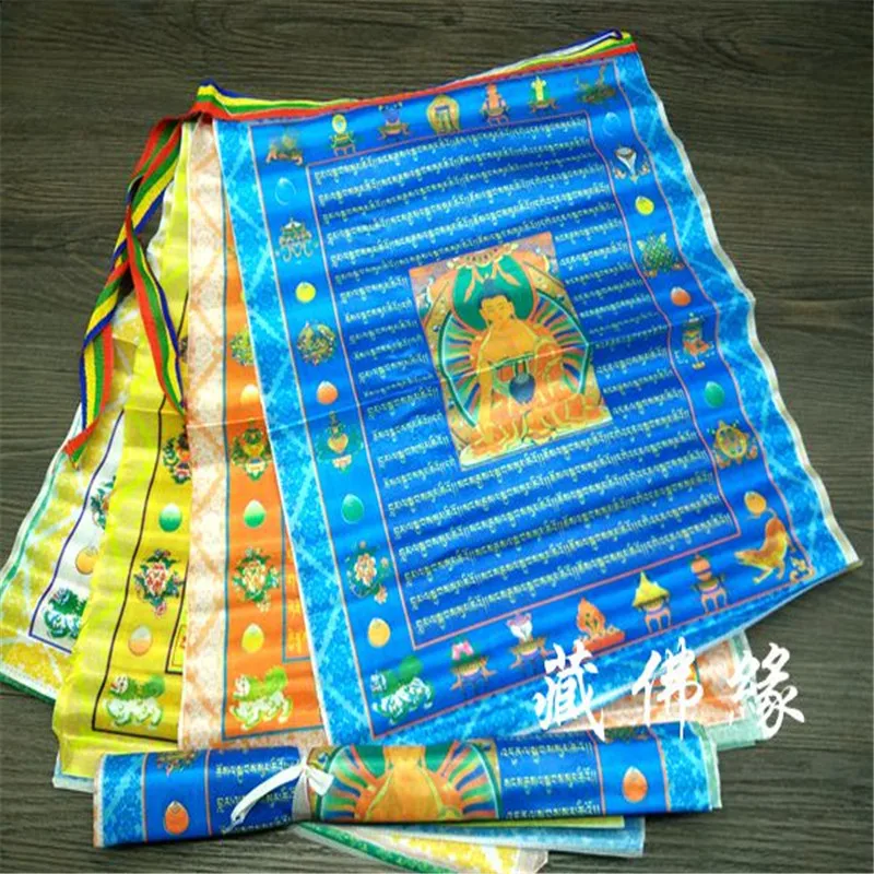 Шелковый Буддийские молитвы флаг ветер с лошадью 28*34 см 10 штук/упаковка строка