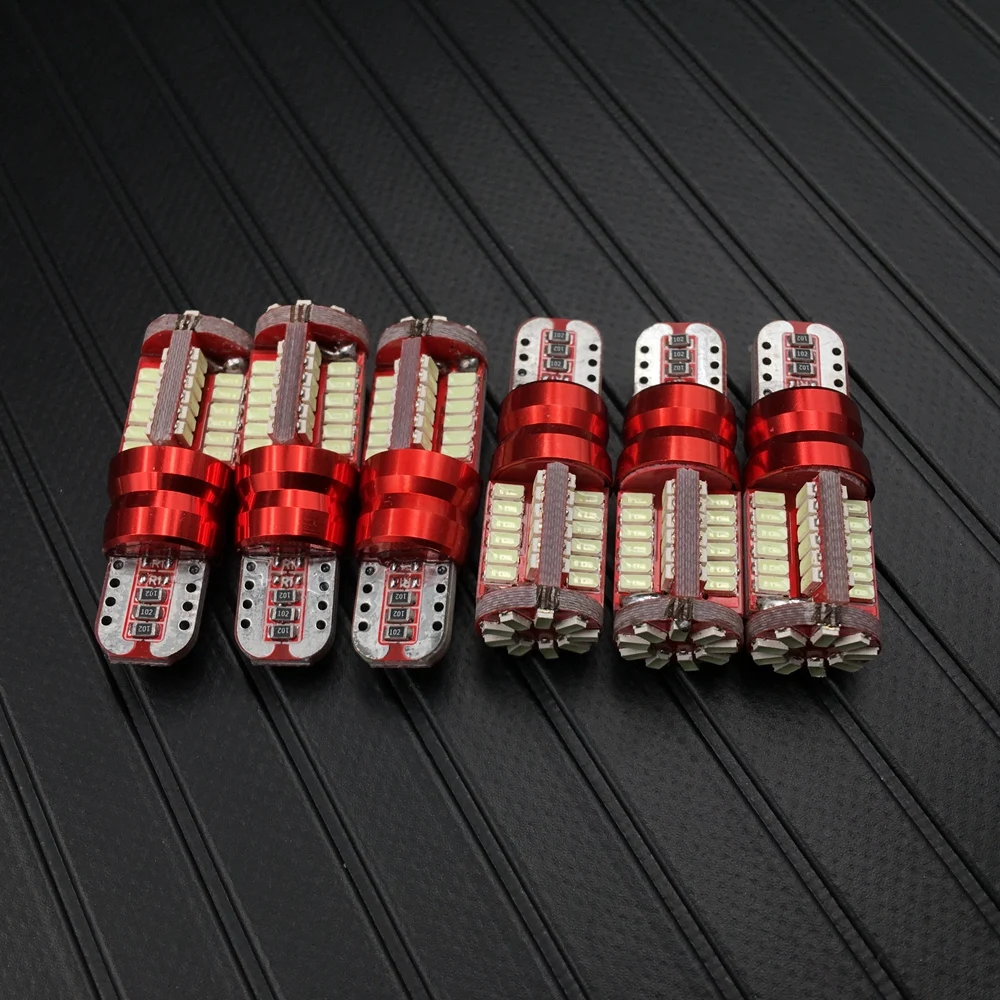 6 шт. T10 168 192 W5W 57 SMD 3014 Светодиодный Canbus без ошибок габаритный автомобильный фонарь