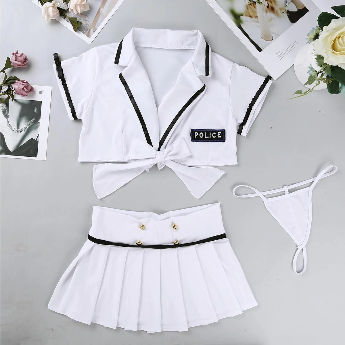 Женское Эротическое белье одежда для сна полицейский карнавальный костюм