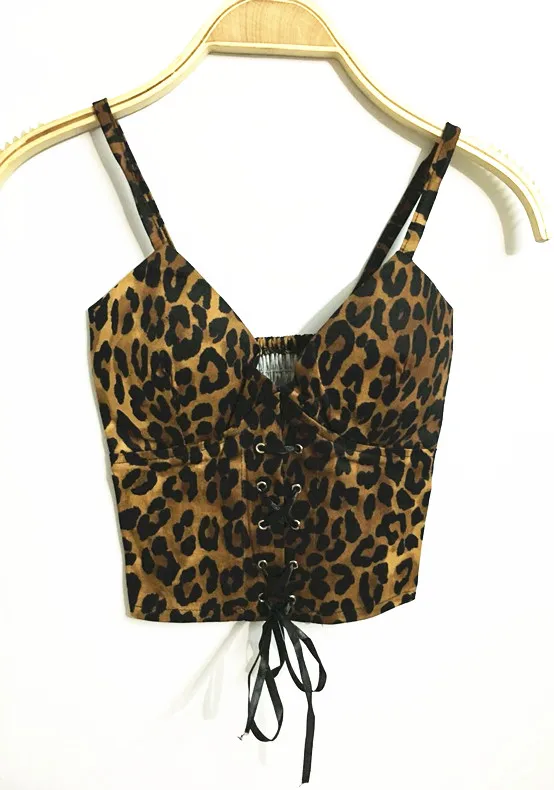 2019 спандекс женские бюстье Леопардовый принт короткий топ сексуальный Клубная