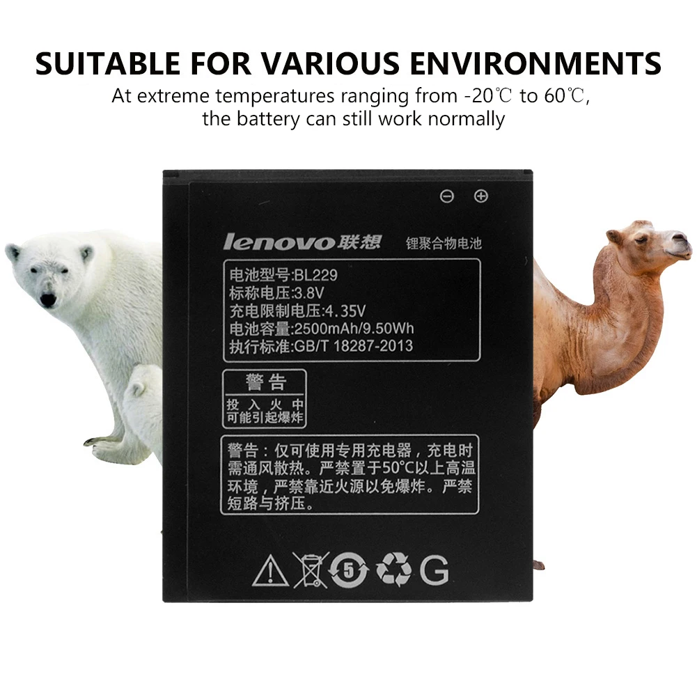 YCDC 3,8 V 2500Mah BL229 батарея замена литиевых батарей для lenovo A8 A808t A808t-i A806