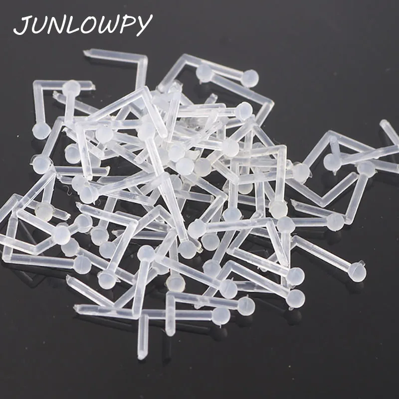 JUNLOWPY партия 50 шт. кольца-фиксаторы для носа шпильки скрытия пирсинга био гибкий