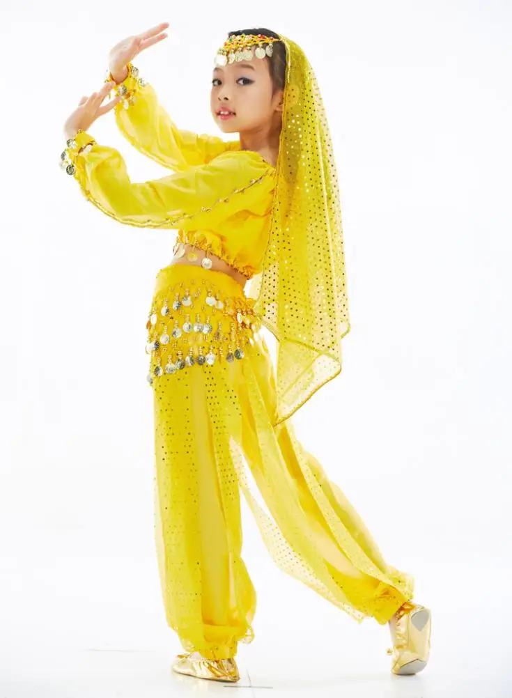 12 компл./лот девушки танец живота костюм ( топ + фонарь брюки монеты пояс