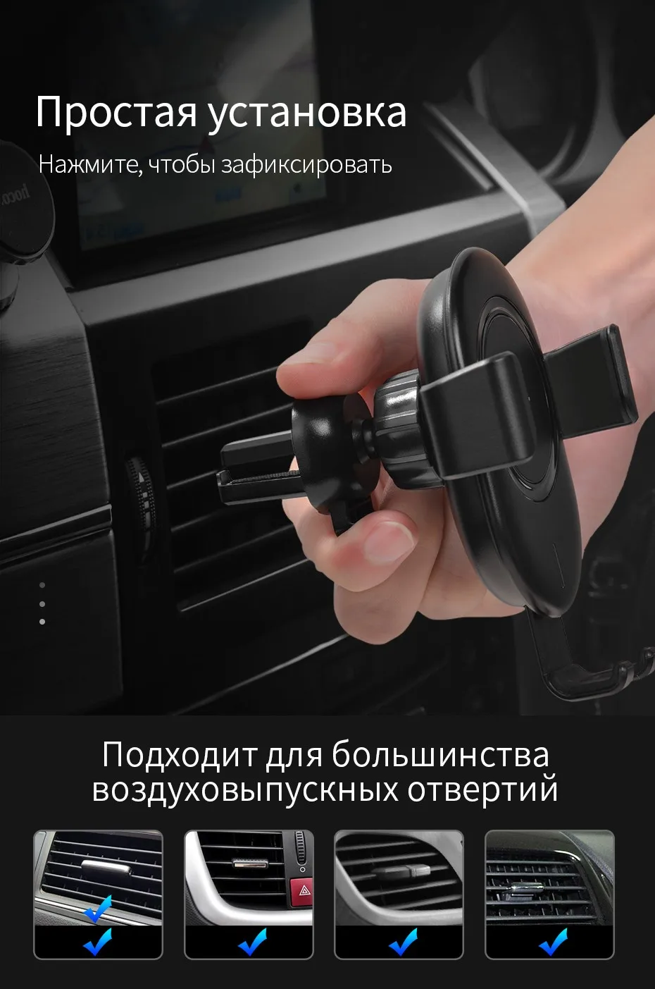 НОСО 10 W автомобиля Qi Беспроводной Зарядное устройство быстрой зарядки для iPhone 8 X XS Max автомобильный держатель телефона Air Vent подставка для samsung S9 Xiaomi