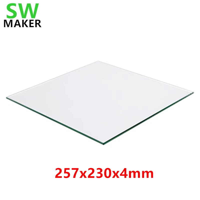 

257x230x4mm UM2 Glass Build Plate Print high Borosilicate Table Glass for Heated Bed 3D printer parts