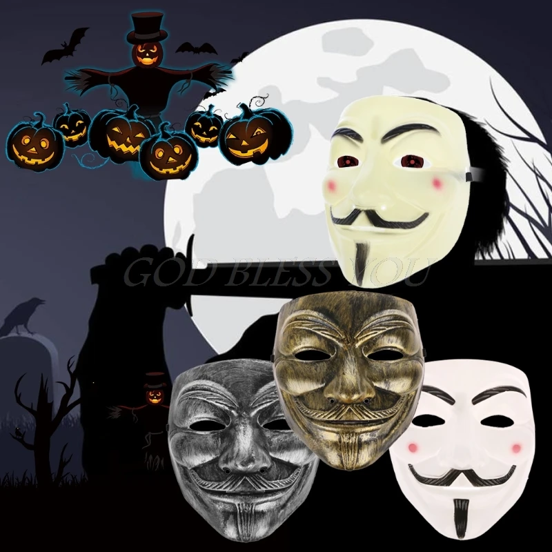 Фильм V тема стиль маска Anonymous Guy Fawkes лицо маски для Хэллоуина Косплей