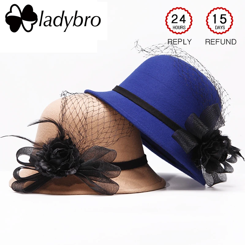 Ladybro осенне зимняя женская шапка сетчатая Цветочная Женская Шляпа Fedora
