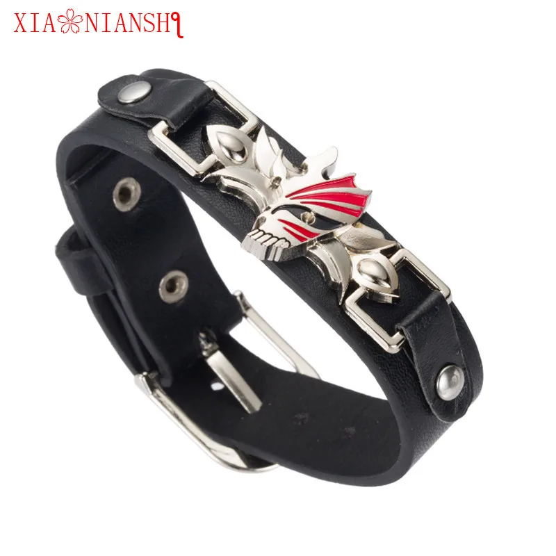 Мужской браслет из натуральной кожи с черепом и драконом | Украшения аксессуары
