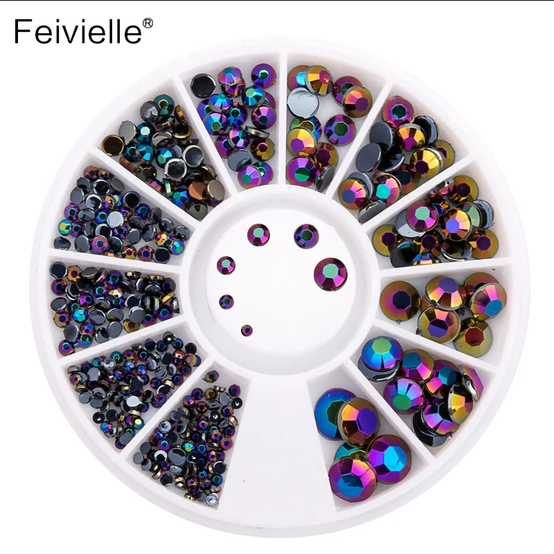 Feivielle 1 колесо Стразы для дизайна ногтей Новые кристаллические блестящие