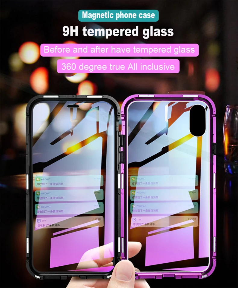 Двусторонний стеклянный Магнитный чехол для iPhone 11 Pro Max XS MAX XR XS 8 Plus 7 Plus X 10 9 Plus Магнитный откидной Чехол