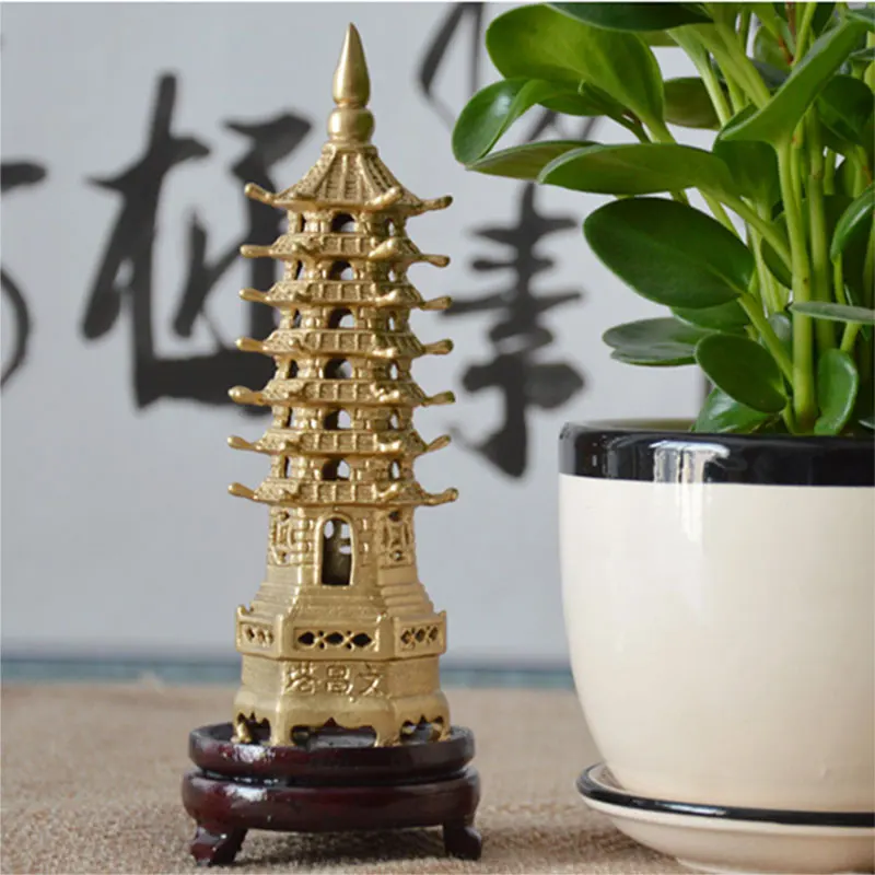 Декоративная металлическая 3d-модель фэн-шуй Китайская Башня пагода статуя