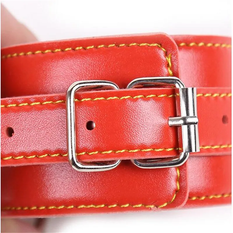 Красные кожаные наручники для взрослых фиксаторы на запястье фетиш ролевые игры