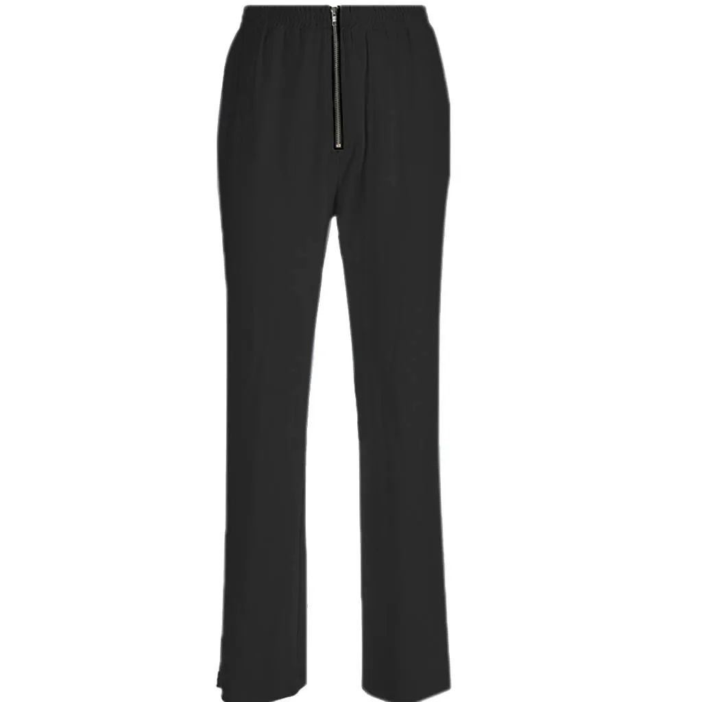 

FREE OSTRICH Trend new women's fashion zipper casual sweater pants comfortable hot pants loose jogger solid color straight pants