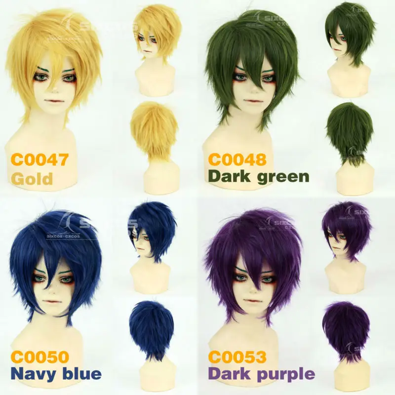 Полный Шнурок Косплей Природный 30 см Короткие Парики 16 Цвета 11.8 &quotАниме Игры