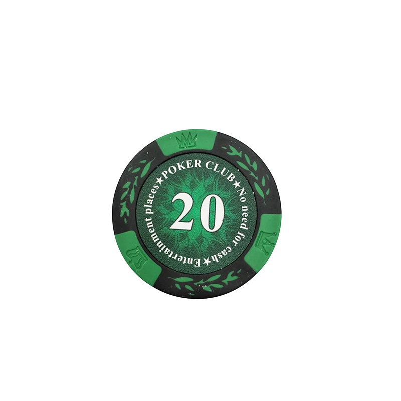 K8356 25 шт./лот 14 г Корона Пшеница PokerClub фильм фишки монеты Baccarat Texas Hold'em двойной цвет Корона глина покер игральные фишки - Цвет: 20 yuan face value