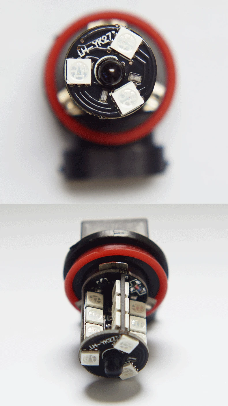 2psc 5050 27SMD 3-контактный светодиодный RGB пульт дистанционного управления туман светильник головной светильник s вспышка лампа 9005 9006 H7 H8 H11 7440 1156 окружающей среды светильник комплект