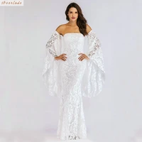 women summer formal party backless wedding elegant dress lace strapless white lady full good celebrating dating married clothes