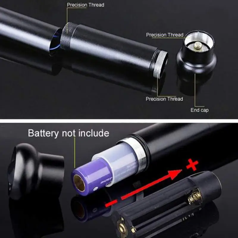 Super Bright Self Defense Lamp LED Flashlight T6 Security Emergency home Torch Light use battery 44cm Alloy Baton | Освещение