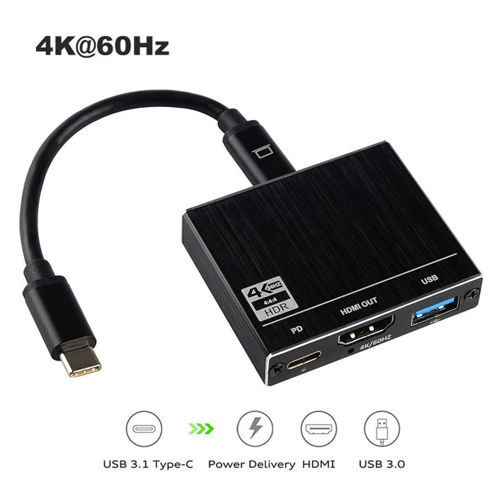 

3 In 1 Type C Hub USB C to HDMI 4K 100W USB-C PD for MacBook Pro Laptops Phones New Arrival