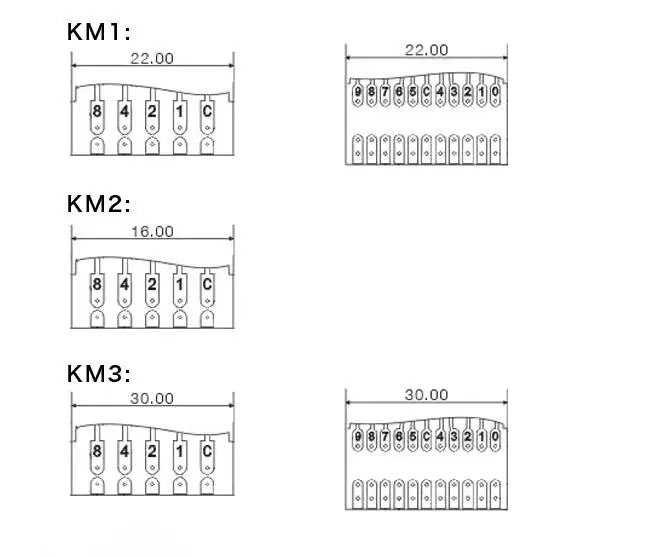 Черные 22 мм x 8 0 9 цифр десятичные/BCD переключатели колесных колёс KM1|Выключатели| |