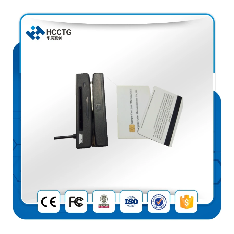 

Magnetic Stripe MSR and IC Card Combo Reader/Skimmer with free SDK HCC100