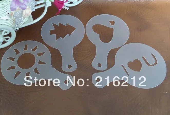 

Plastic Coffee stencil 16 pcs per bag coffee mould Cappuccino coffee maker