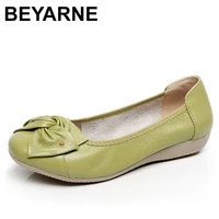 beyarne genuine leather shoes women butterfly knot loafers women flats ballet autumn winter casual flat shoes woman moccasins