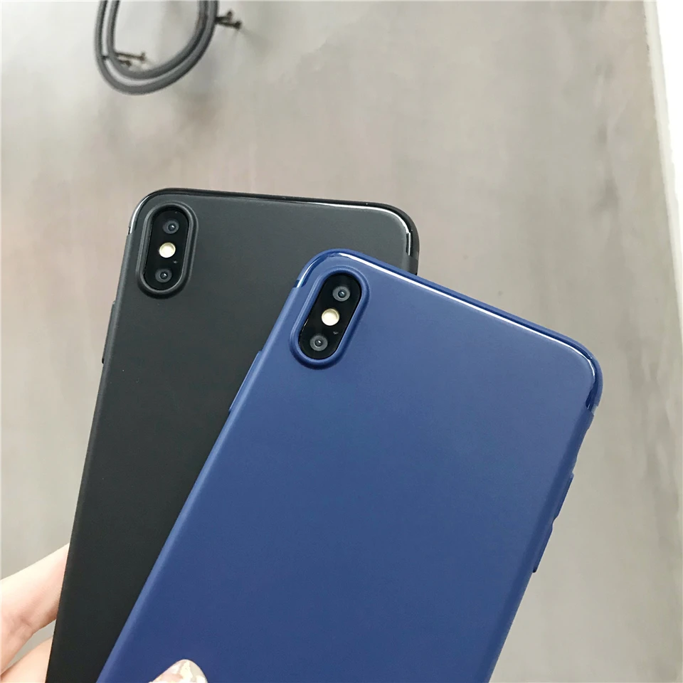 Матовый Силиконовый чехол для iphone XR XS MAX X 7 8 Plus SE 5 5S 6 6s samsung Galaxy S9 S8 S7 Edge Note 9 Mate