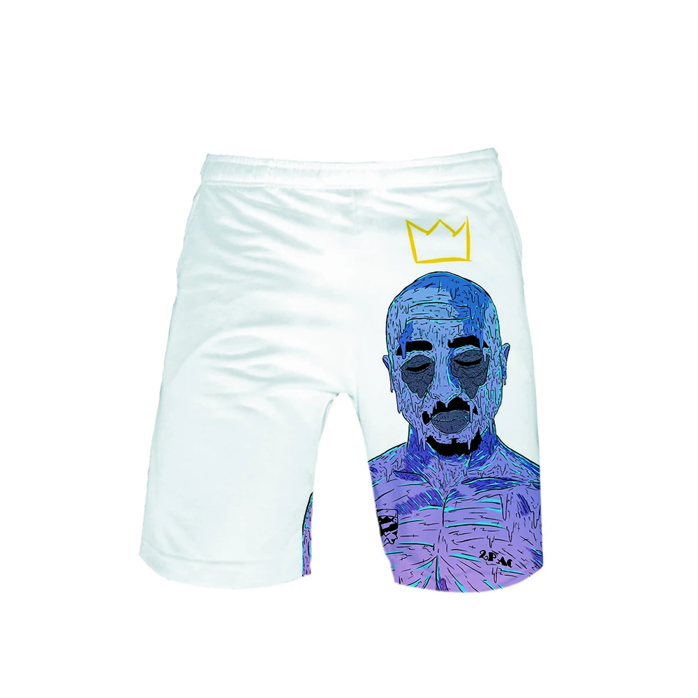 2PAC 3D шорты с принтом для мужчин горячая Распродажа повседневные крутые и дышащие Harajuku Новое поступление летние пляжные шорты K-pops плюс размер