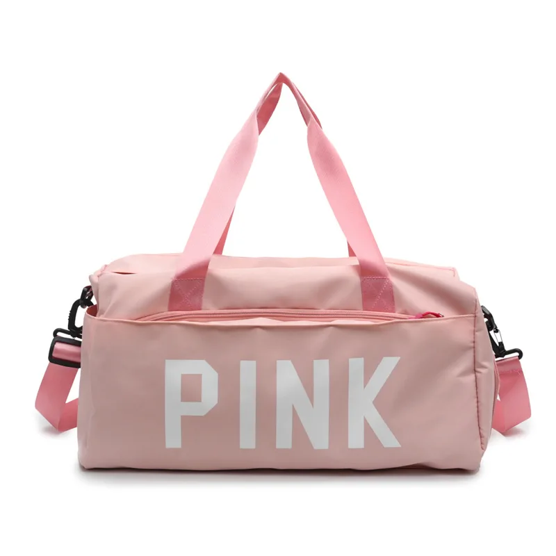 Pink Черные, розовые, с принтом, уличные, водонепроницаемые, нейлоновые, спортивные сумки для спортзала, для мужчин, женщин, девушек, для тренировок, фитнеса, путешествий, сумка для йоги, мат, сумка - Цвет: Pink