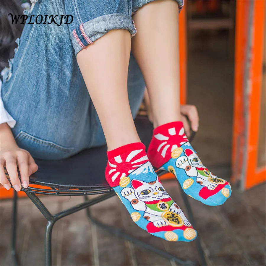 [WPLOIKJD] Япония модные женские мультфильм носки креативные с принтами в виде кошек