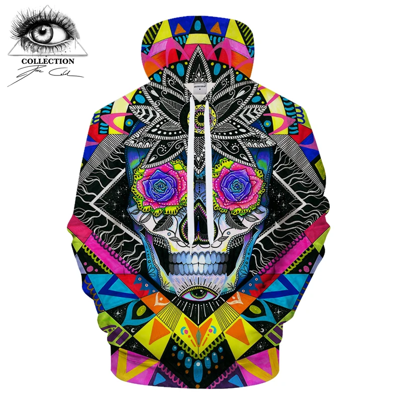 Suger skull By Pixie cold Arts толстовки с 3D принтом для мужчин и женщин Аниме Толстовка