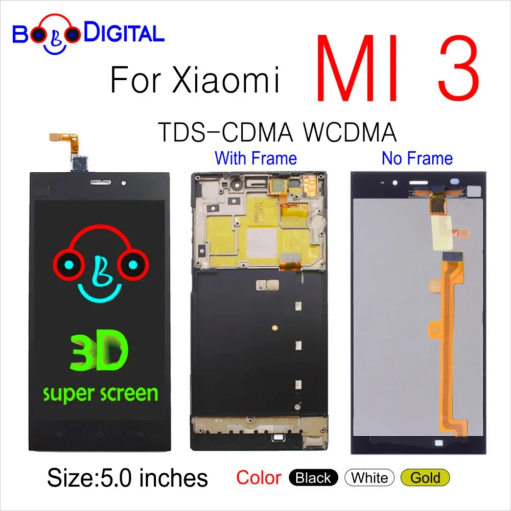 Для XIAOMI Mi3 MI 3 дисплей сенсорный экран с рамкой TDS CDMA WCDMA 5 0 ''Оригинальный ЖК для