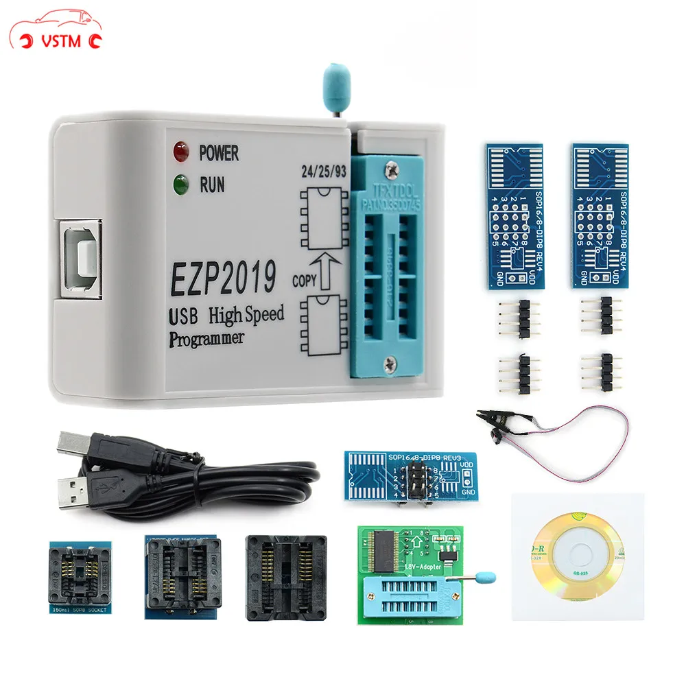 

high-speed EZP 2019 USB SPI Programmer with 7 adapters EZP2019 support 32M Flash 24 25 93 EEPROM 25 flash bios WIN7 WIN8