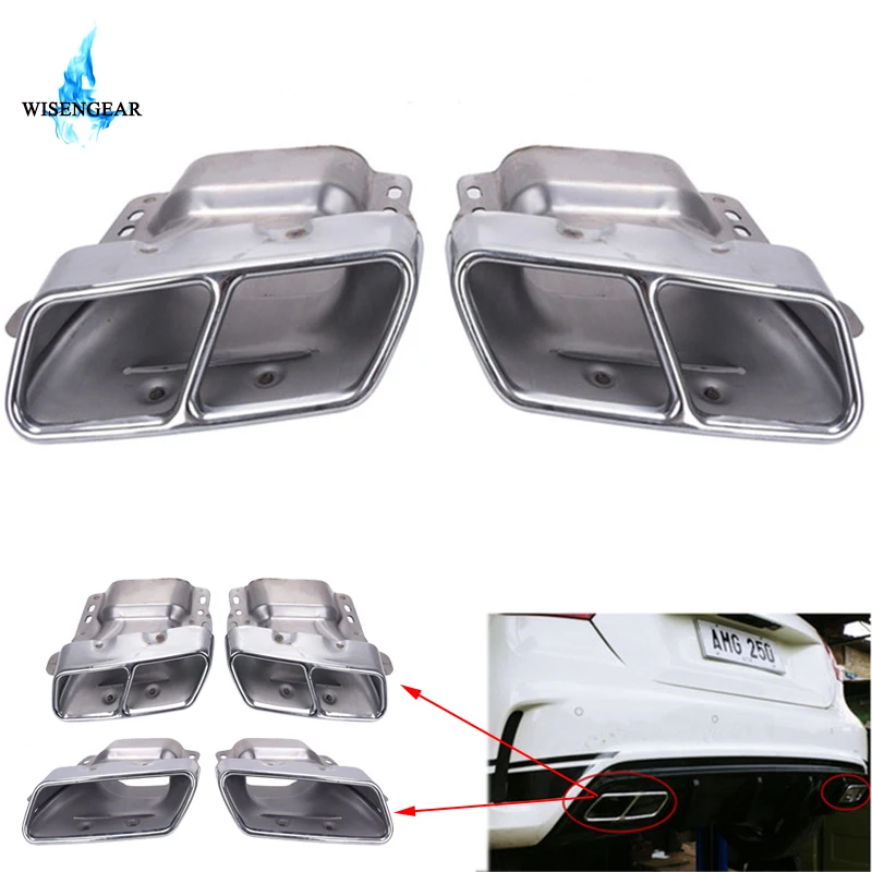 Wisengear для Benz Chrome выхлопные трубы глушитель советы Mercedes W221 W164 AMG W166 W251 W216 2005 2013
