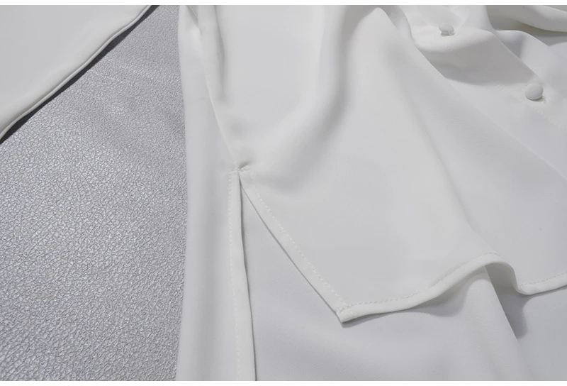 [LIVIVIO] blusas mujer de moda летняя рубашка-кимоно белая блузка Корейская женская шифоновая верхняя одежда с длинным рукавом модная одежда новая