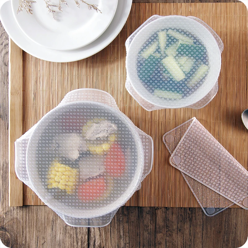 

Transparent Sealer Cover For Oven 10 PCS/Lot Plastic Wrap Bowls Silicone Stretch Lids Kitchen Refrigerator Fresh Food Saver