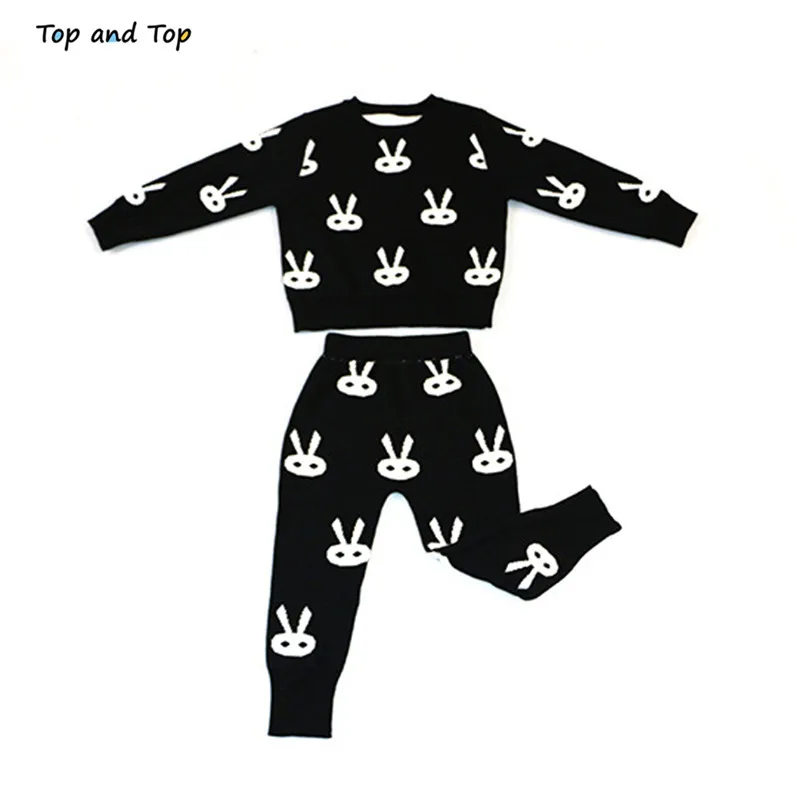 Top and Spring Autumn 2Pcs Baby Girls Fashion Cotton Sets Long Sleeve Pullover Sweater+Pants Kids Clothing | Детская одежда и