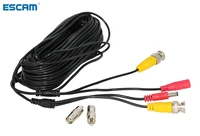 escam 59ft 18m 32ft 10m bncdc cctv cable for analog ahd cvi cctv surveillance camera dvr kit video power 2in1 cable camera