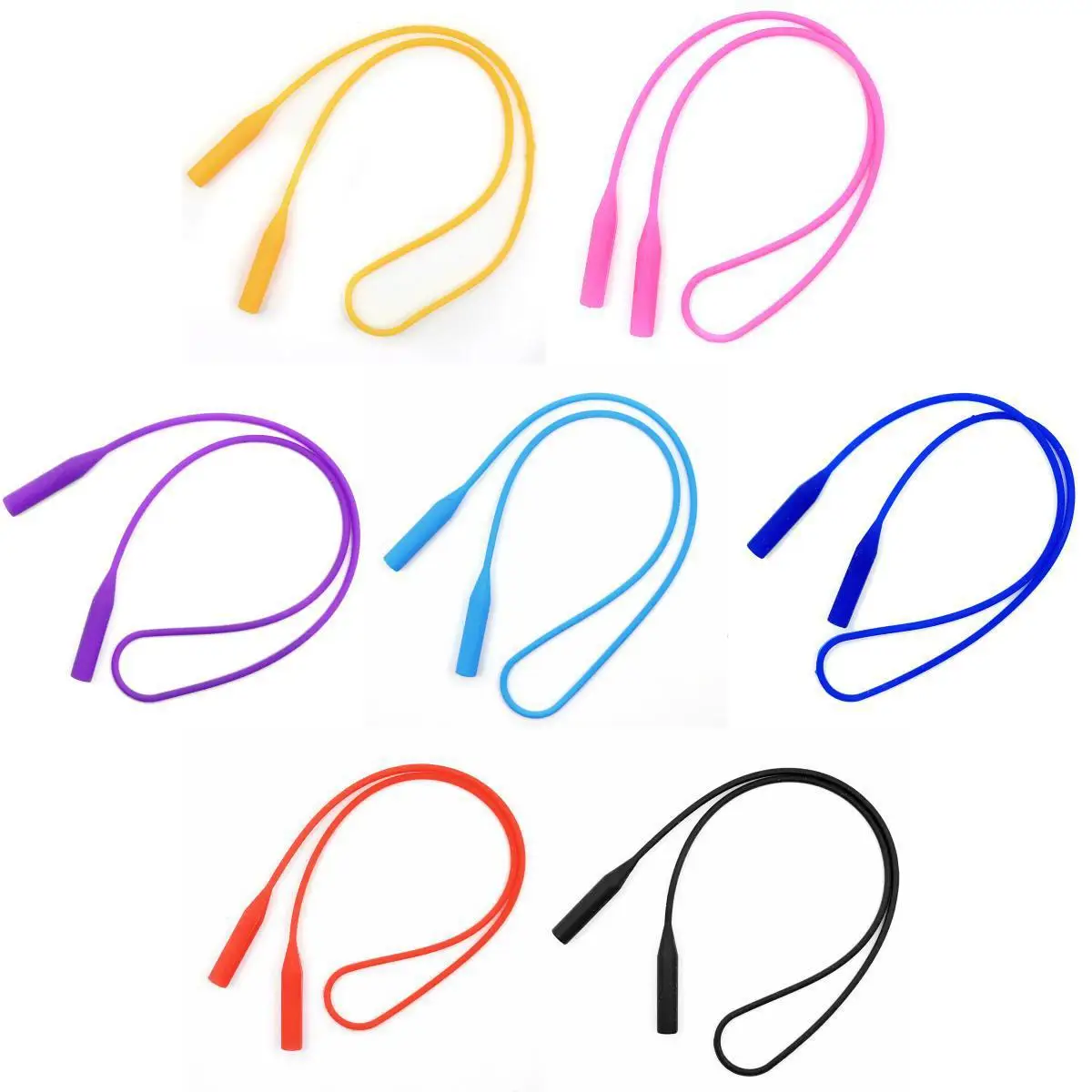 

7pcs Silicone Eyeglasses Neck Strap Sunglasses Anti Slip Cord Holder Lanyard Eyeglasses Strap Chains Eyewear Accessories