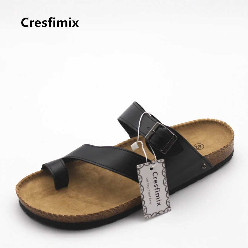 Шлепанцы Cresfimix мужские из ПУ кожи пляжные сланцы Повседневные тапочки весна лето