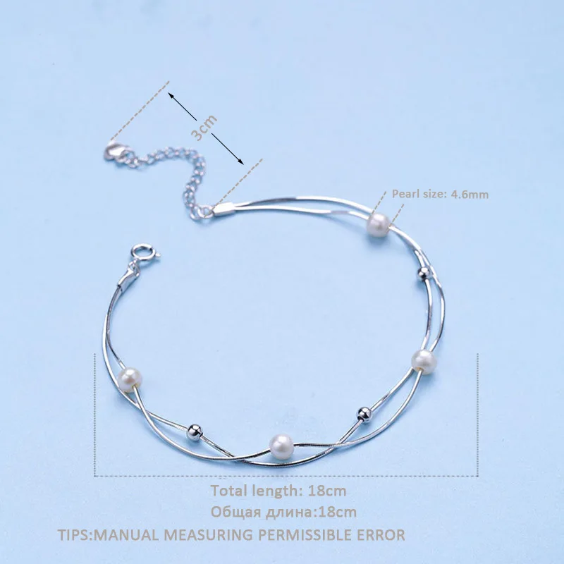Aitunan Простые Модные Белые В виде ракушки жемчуг браслет стерлингового серебра 925