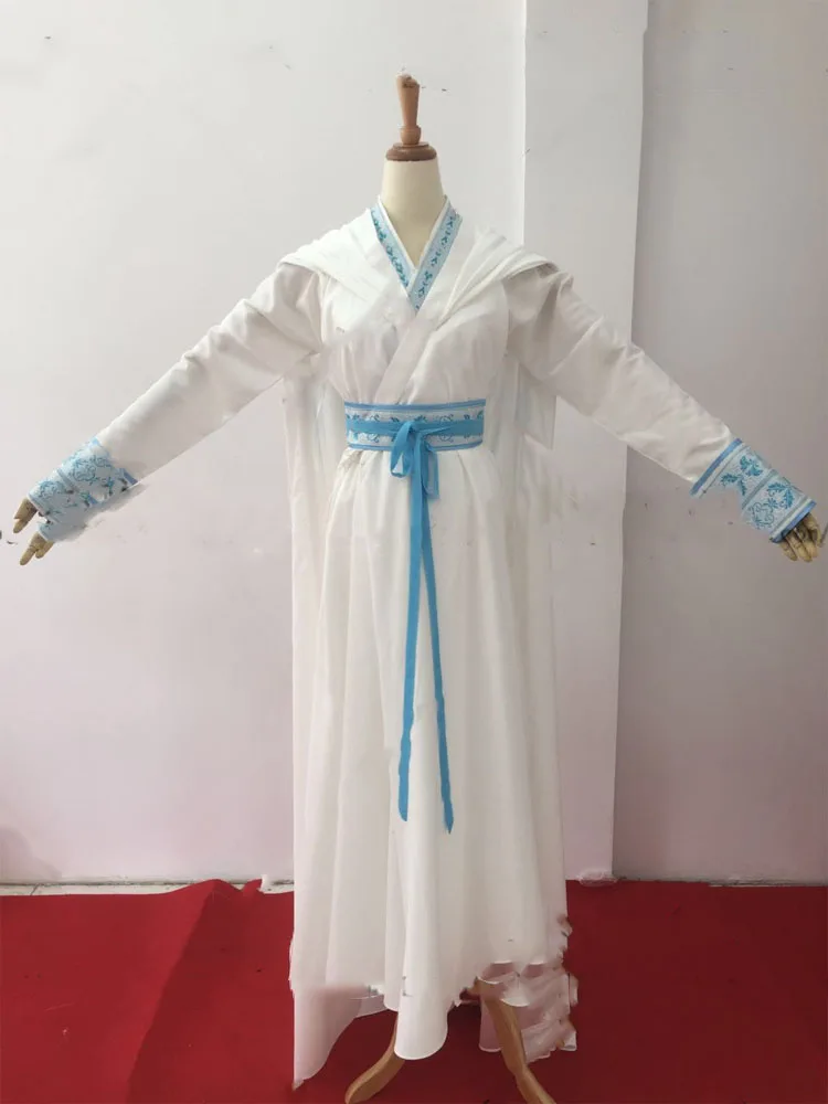 Белое сказочное платье Косплэй костюм Hanfu драма костюм для новые ТВ играть ZeTianJi истребитель Destiny актриса Сюй Yourong