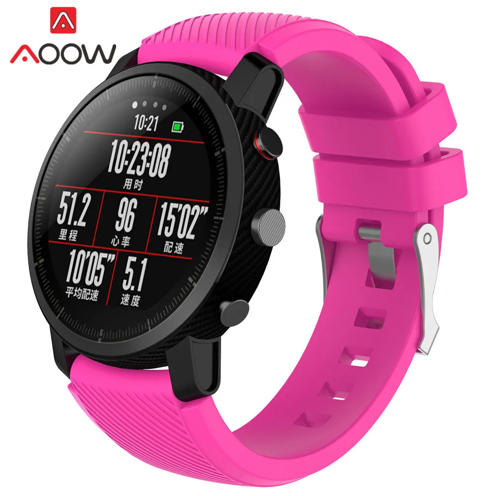 Силиконовый ремешок для часов Huami Amazfit Stratos 22 мм быстросъемный ремешок для часов резиновый сменный Браслет ремешок для Amazfit Pace