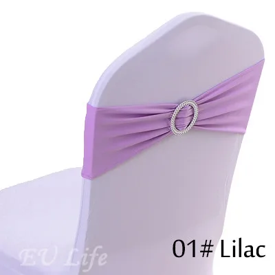 Lilac 100 шт спандекс лайкра пояс для стула с пряжкой для свадьбы украшение для банкета и вечеринки бандо для свадьбы - Цвет: Lilac