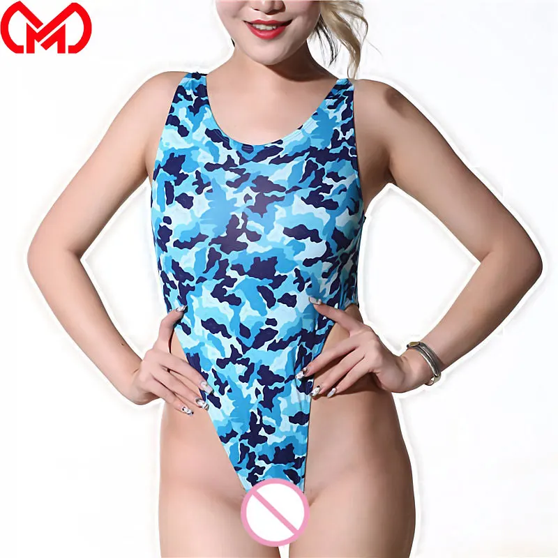 MEISE Camo цельный купальник женский комбинезон из лайкры стринги купальники с