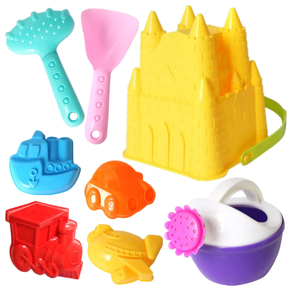 8 шт Открытый пляж песок игрушки набор пластиковый замок ведро Лейка лопата