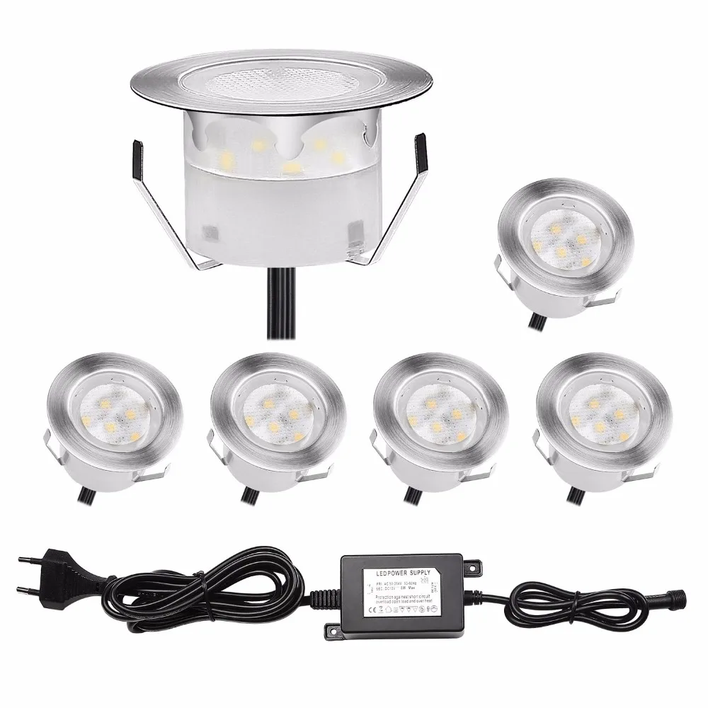 QACA Stainess Steel IP67 LED подземное освещение 1 Вт низковольтные наружные палубные
